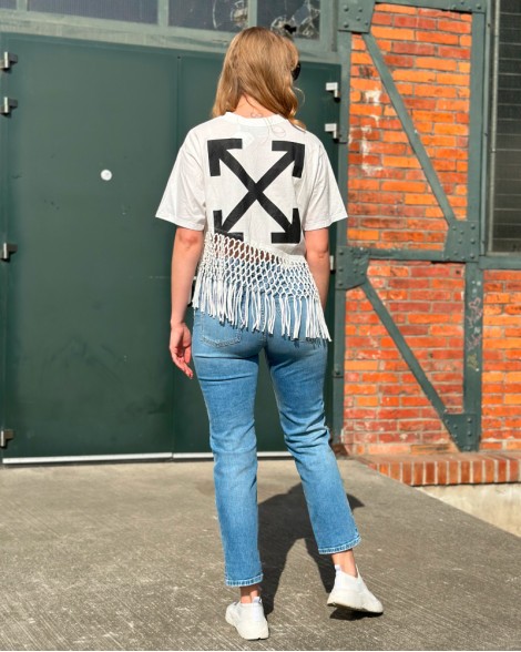 Triko dámské Off White s třásněmi